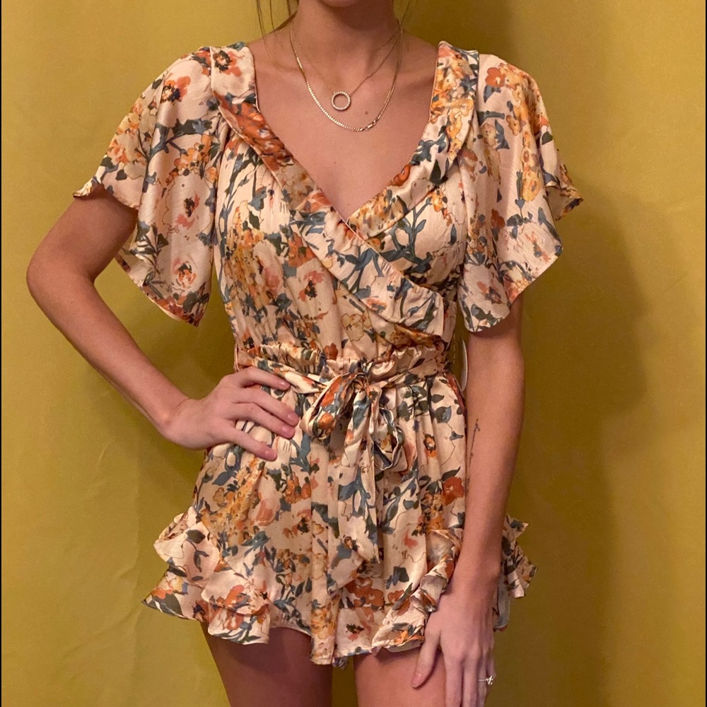 Super silky floral romper